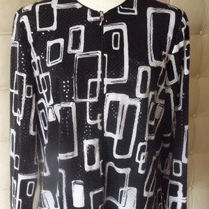 Geometric Print Zip Front Jacket